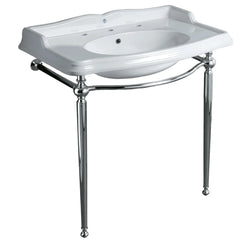 WHITEHAUS 35″ Britannia Large Rectangular Sink Console with Front Towel Bar – B-AR864-ARCG1 - The Home Selection