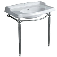 WHITEHAUS 35″ Britannia Large Rectangular Sink Console with Front Towel Bar – B-AR864-ARCG1 - The Home Selection