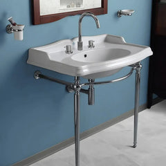 WHITEHAUS 35″ Britannia Large Rectangular Sink Console with Front Towel Bar – B-AR864-ARCG1 - The Home Selection