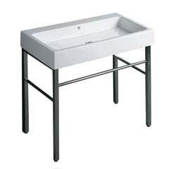 WHITEHAUS 35″ Britannia Large Rectangular Sink Console with Front Towel Bar – B-U90-DUCG1-A09 - The Home Selection