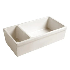 WHITEHAUS 36″ Quatro Alcove Large Fireclay Reversible Sink and Small Bowl - WHQDB542 - The Home Selection