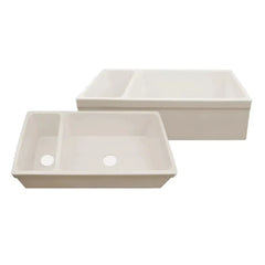 WHITEHAUS 36″ Quatro Alcove Large Fireclay Reversible Sink and Small Bowl - WHQDB542 - The Home Selection