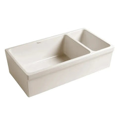 WHITEHAUS 36″ Quatro Alcove Large Fireclay Reversible Sink and Small Bowl - WHQDB542 - The Home Selection