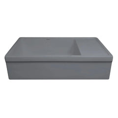 WHITEHAUS 36″ Quatro Alcove Large Reversible Fireclay Kitchen Sink with Integral Drainboard - WHQD540 - The Home Selection