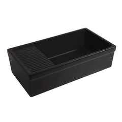 WHITEHAUS 36″ Quatro Alcove Large Reversible Fireclay Kitchen Sink with Integral Drainboard - WHQD540 - The Home Selection