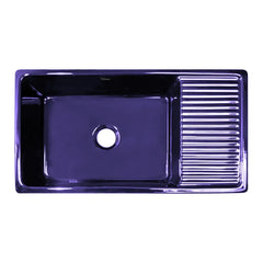 WHITEHAUS 36″ Quatro Alcove Large Reversible Fireclay Kitchen Sink with Integral Drainboard - WHQD540 - The Home Selection