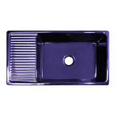 WHITEHAUS 36″ Quatro Alcove Large Reversible Fireclay Kitchen Sink with Integral Drainboard - WHQD540 - The Home Selection