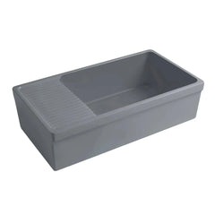 WHITEHAUS 36″ Quatro Alcove Large Reversible Fireclay Kitchen Sink with Integral Drainboard - WHQD540 - The Home Selection