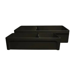 WHITEHAUS 42″ Glencove Large Double Bowl Reversible Fireclay Sink with Beveled Front Apron - WHQDB5542 - The Home Selection