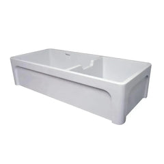 WHITEHAUS 42″ Glencove Large Double Bowl Reversible Fireclay Sink with Beveled Front Apron - WHQDB5542 - The Home Selection