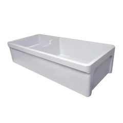 WHITEHAUS 42″ Glencove Large Double Bowl Reversible Fireclay Sink with Beveled Front Apron - WHQDB5542 - The Home Selection