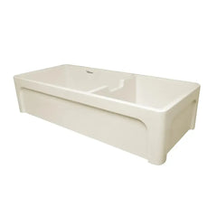 WHITEHAUS 42″ Glencove Large Double Bowl Reversible Fireclay Sink with Beveled Front Apron - WHQDB5542 - The Home Selection