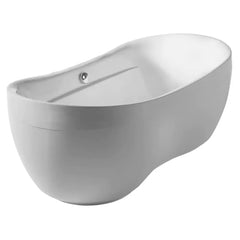 WHITEHAUS 66" Bathhaus Oval Double Ended Lucite Acrylic Freestanding Bathtub with Curved Rim - WHYB170BATH - The Home Selection