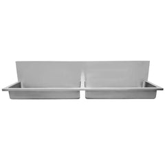 WHITEHAUS 72″ Noah’s Collection Stainless Steel Double Bowl Wall Mount Utility Sink - WHNCD72 - The Home Selection