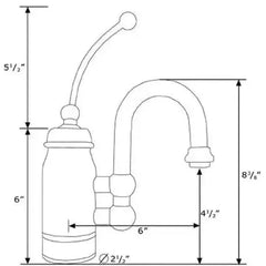 WHITEHAUS Baby Horizon Single Handle Entertainment/Prep Faucet with Curved Extended Stick Handle and Curved Swivel Spout – 3-3178-C - The Home Selection