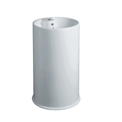 WHITEHAUS Britannia Freestanding Cylindrical Bathroom Basin with Single Faucet Hole Drill – B-gte - The Home Selection
