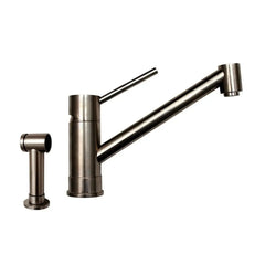 WHITEHAUS FX Navigator Stainless Steel Single Extended Lever Handle Faucet with Matching Solid Stainless Steel Side Spray - WHFX2125STS - The Home Selection