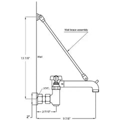 WHITEHAUS Heavy Duty Wall Mount Service Sink Faucet with Support Bracket and Lever Handles - WHFSB980-C - The Home Selection