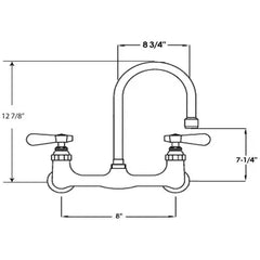 WHITEHAUS Heavy Duty Wall Mount Utility Faucet with a Gooseneck Swivel Spout and Lever Handles - WHFS9814-P5-C - The Home Selection