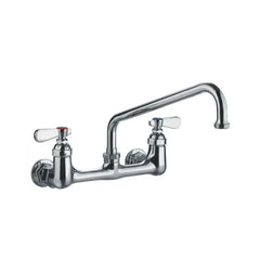 WHITEHAUS Heavy Duty Wall Mount Utility Faucet with an Extended Swivel Spout and Lever Handles - WHFS9814-08-C - The Home Selection