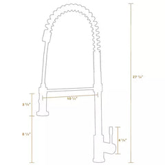 WHITEHAUS Lead Free, Solid Stainless Steel Commerical Single-Hole Faucet with Flexible Pull Down Spray Head, Swivel Spout Support Bar and Solid Lever Handle - WHS1634-SK - The Home Selection