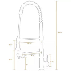 WHITEHAUS Lead Free, Solid Stainless Steel Commerical Single-Hole Faucet with Flexible Pull Down Spray Head, Swivel Support Bar & 2 Control Levers - WHS1644-SK - The Home Selection