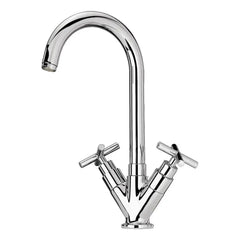 WHITEHAUS Luxe Single Hole/Dual Handle Entertainment/Prep Faucet with High Tubular Swivel Spout - WHLX79572 - The Home Selection