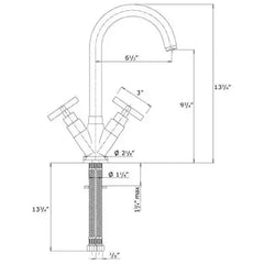 WHITEHAUS Luxe Single Hole/Dual Handle Entertainment/Prep Faucet with High Tubular Swivel Spout - WHLX79572 - The Home Selection