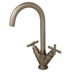 WHITEHAUS Luxe Single Hole/Dual Handle Entertainment/Prep Faucet with High Tubular Swivel Spout - WHLX79572 - The Home Selection
