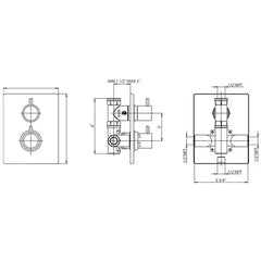 WHITEHAUS Luxe Thermostatic Valve with Square Plate - WHLX785T-C - The Home Selection