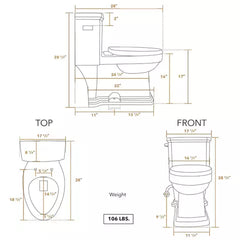 WHITEHAUS Magic Flush Eco-Friendly One Piece Single Flush Toilet with Elongated Bowl and 1.28 Gpf Capacity - WHMFL221-EB - The Home Selection