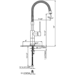 WHITEHAUS Metrohaus Commercial Single Lever Kitchen Faucet with Flexible Spout - WHLX78558 - The Home Selection