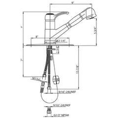 WHITEHAUS Metrohaus Single Hole/Single Lever Kitchen Faucet with Pull-Out Spray Head - WH23564-C - The Home Selection