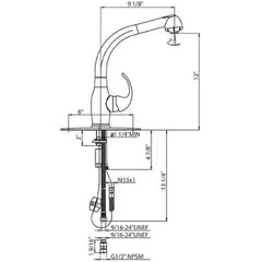 WHITEHAUS Metrohaus Single Lever Kitchen Faucet with Pull-Out Spray Head - WHUS566 - The Home Selection