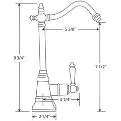 WHITEHAUS Point of Use Cold Water Drinking Faucet with Traditional Swivel Spout - WHFH-C2011 - The Home Selection