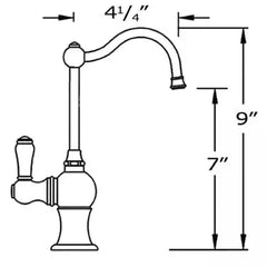 WHITEHAUS Point of Use Cold Water Faucet with Traditional Spout - WHFH3-C4121-C - The Home Selection
