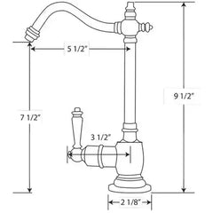 WHITEHAUS Point of Use Instant Hot Water Drinking Faucet with Traditional Swivel Spout - WHFH-H1006 - The Home Selection