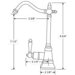 WHITEHAUS Point of Use Instant Hot Water Drinking Faucet with Traditional Swivel Spout - WHFH-H2011 - The Home Selection