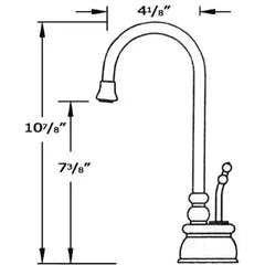 WHITEHAUS Point of Use Instant Hot Water Faucet with Gooseneck Spout and Self Closing Handle - WHFH-H4540 - The Home Selection