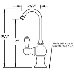 WHITEHAUS Point of Use Instant Hot Water Faucet with Gooseneck Spout and Self Closing Handle - WHFH3-H4130 - The Home Selection