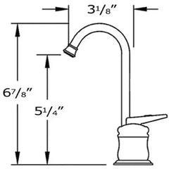 WHITEHAUS Point of Use Instant Hot Water Faucet with Gooseneck Spout and Self Closing Handle - WHFH3-H65 - The Home Selection