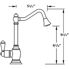 WHITEHAUS Point of Use Instant Hot Water Faucet with Traditional Spout and Self Closing Handle - WHFH-H3130 - The Home Selection