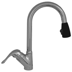 WHITEHAUS Rainforest Single Hole/Single Lever Handle Faucet with Black Spray Head – 3–2169 - The Home Selection