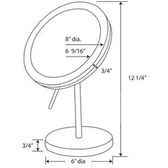 WHITEHAUS Round Freestanding Led 5X Magnified Mirror - WHMR106 - The Home Selection
