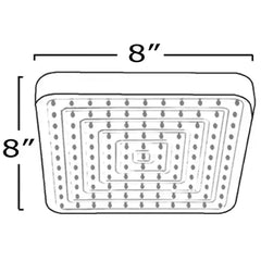 WHITEHAUS Showerhaus Square Rainfall Showerhead with Decorative Face and Rubber Nozzle Tips – Solid Brass Construction with Adjustable Ball Joint - WHOSA28SQ-8 - The Home Selection