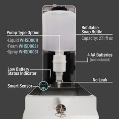 WHITEHAUS Soaphaus Stainless Steel Hands-Free Multi-Function Soap Dispenser with Sensor Technology. - WHSD00 - The Home Selection