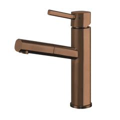 WHITEHAUS Solid Stainless Steel, Single Hole, Single Lever Kitchen Faucet with Pull-Out Spray Head - WHS1394-PSK - The Home Selection