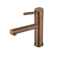 WHITEHAUS Solid Stainless Steel, Single Hole, Single Lever Kitchen Faucet with Pull-Out Spray Head - WHS1394-PSK - The Home Selection