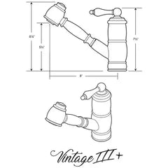 WHITEHAUS Vintage III plus Single Hole, Single Lever Faucet with a Pull-Out Spray Head - WHKPSL3-2222-NT - The Home Selection