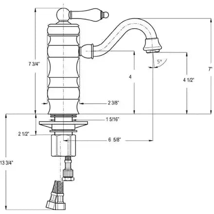 WHITEHAUS Vintage III Single Hole/Single Lever Lavatory Faucet with Traditional Spout - WHVEG3-1095-BN - The Home Selection